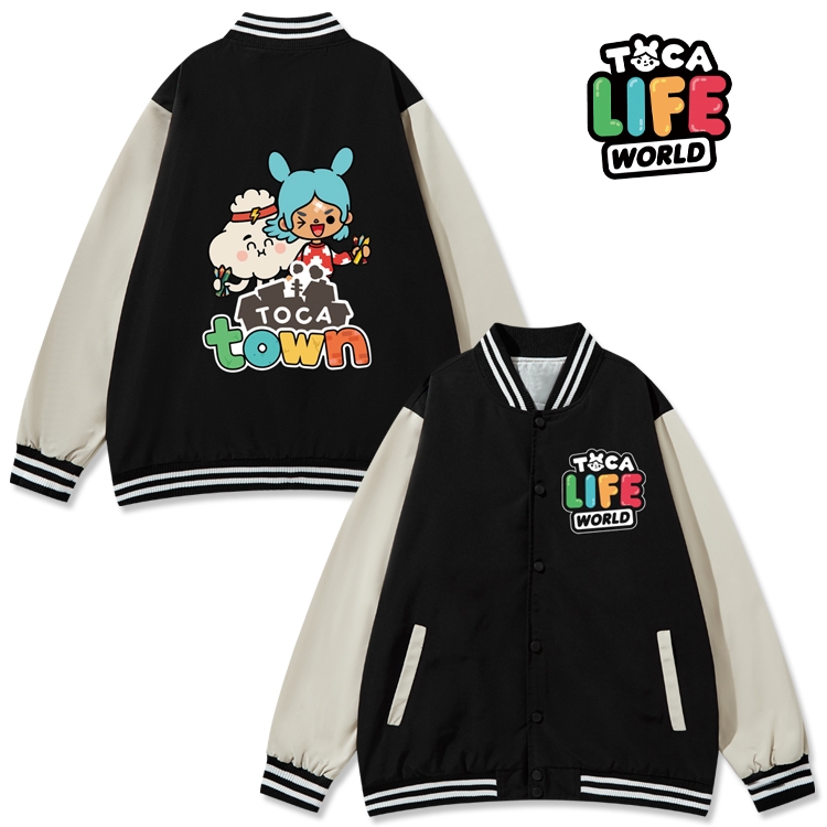 toca life world Anime color blocking button top coat from M to 3XL