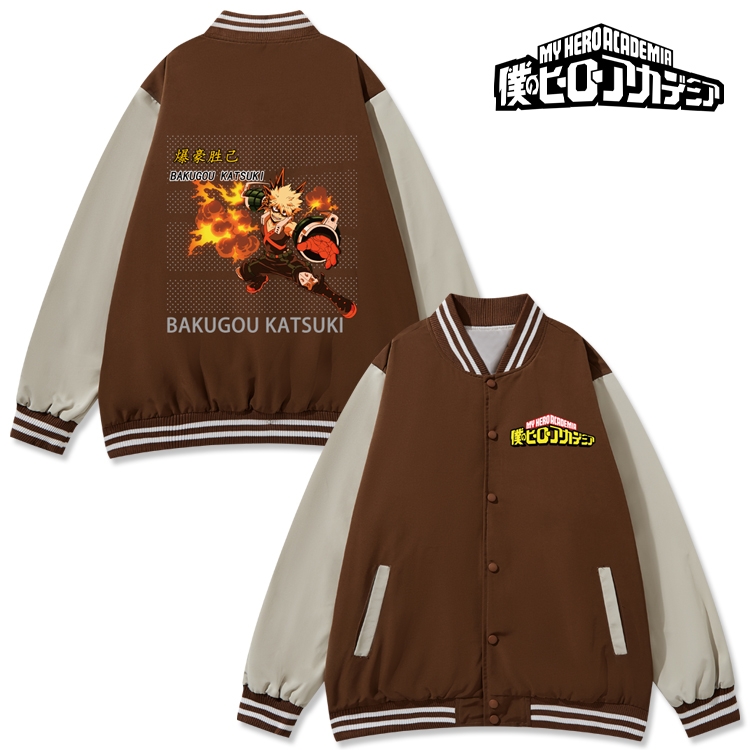 My Hero Academia Anime color blocking button top coat from M to 3XL