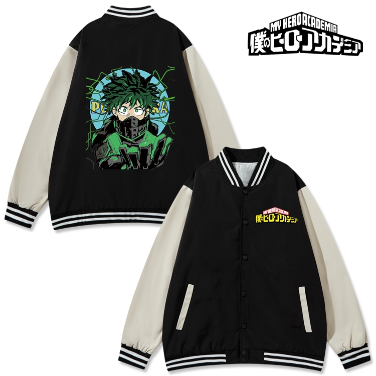 My Hero Academia Anime color blocking button top coat from M to 3XL