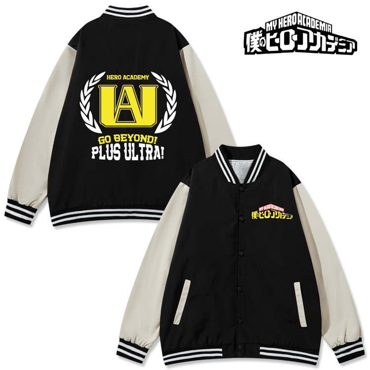 My Hero Academia Anime color blocking button top coat from M to 3XL