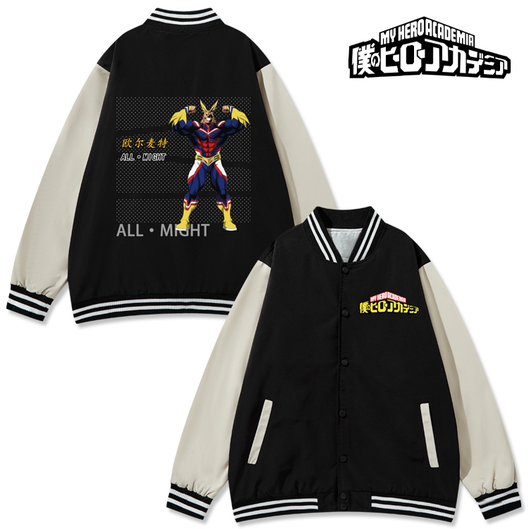 My Hero Academia Anime color blocking button top coat from M to 3XL