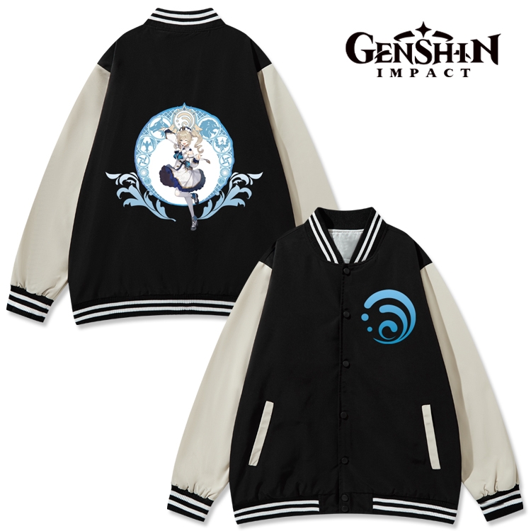 Genshin Impact Anime color blocking button top coat from M to 3XL