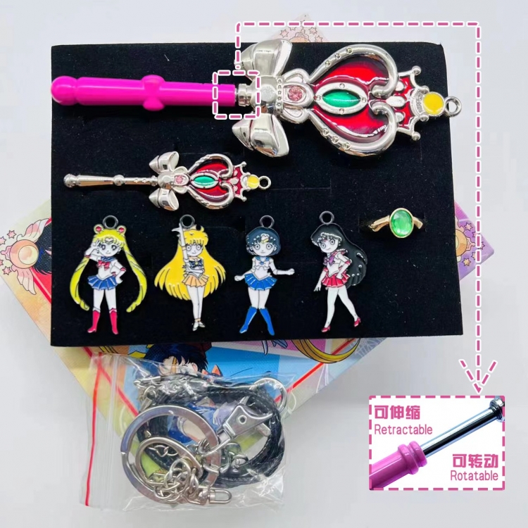 sailormoon Key Chain Necklace Ring Box Set a set of 7 style A