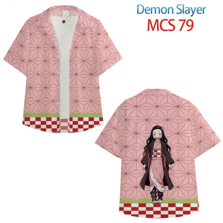 Demon Slayer Kimets Anime peripheral full color short-sleeved shirt from XS to 4XL MCS 79