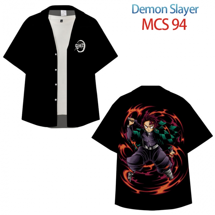 Demon Slayer Kimets Anime peripheral full color short-sleeved shirt from XS to 4XL MCS 94