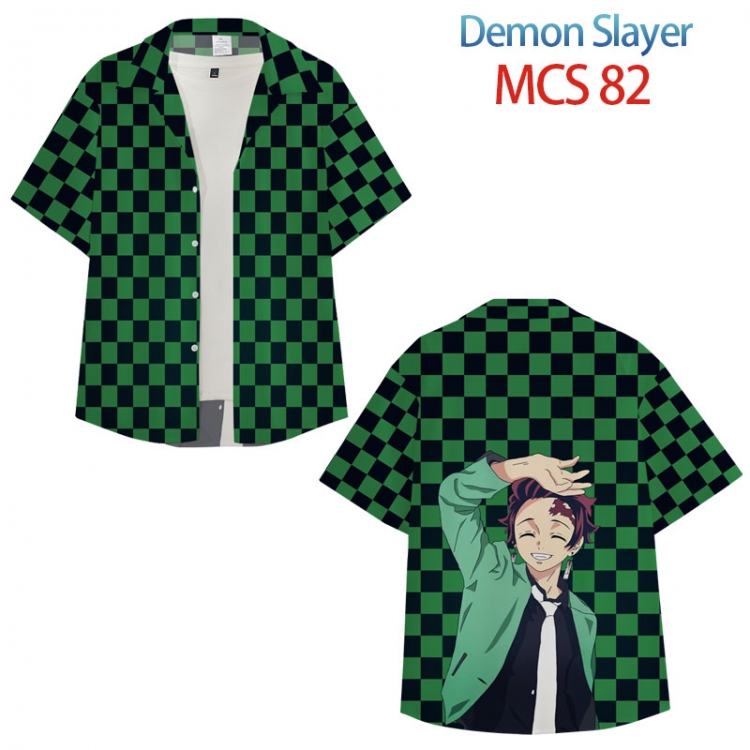 Demon Slayer Kimets Anime peripheral full color short-sleeved shirt from XS to 4XL MCS 82