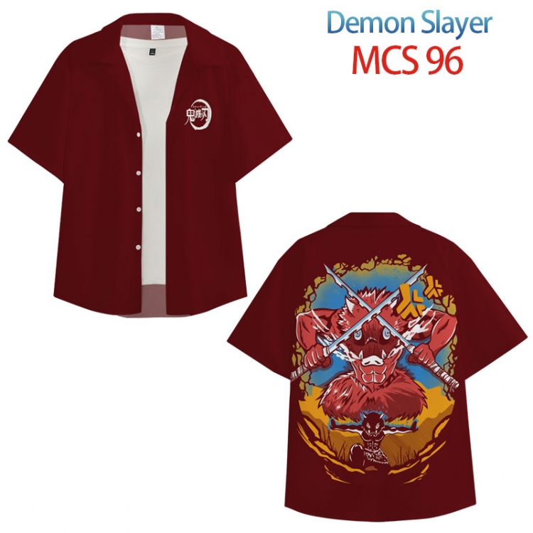 Demon Slayer Kimets Anime peripheral full color short-sleeved shirt from XS to 4XL MCS 96