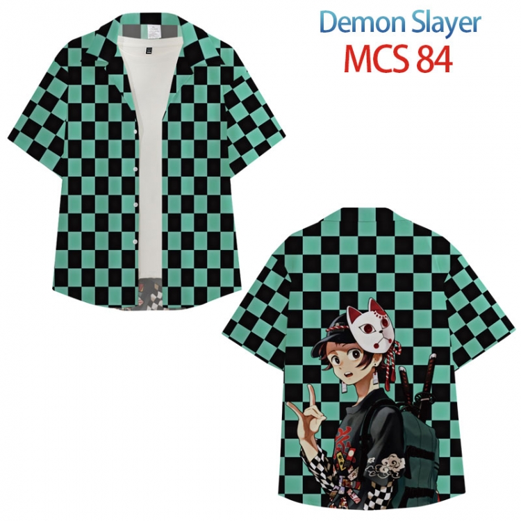 Demon Slayer Kimets Anime peripheral full color short-sleeved shirt from XS to 4XL MCS 84