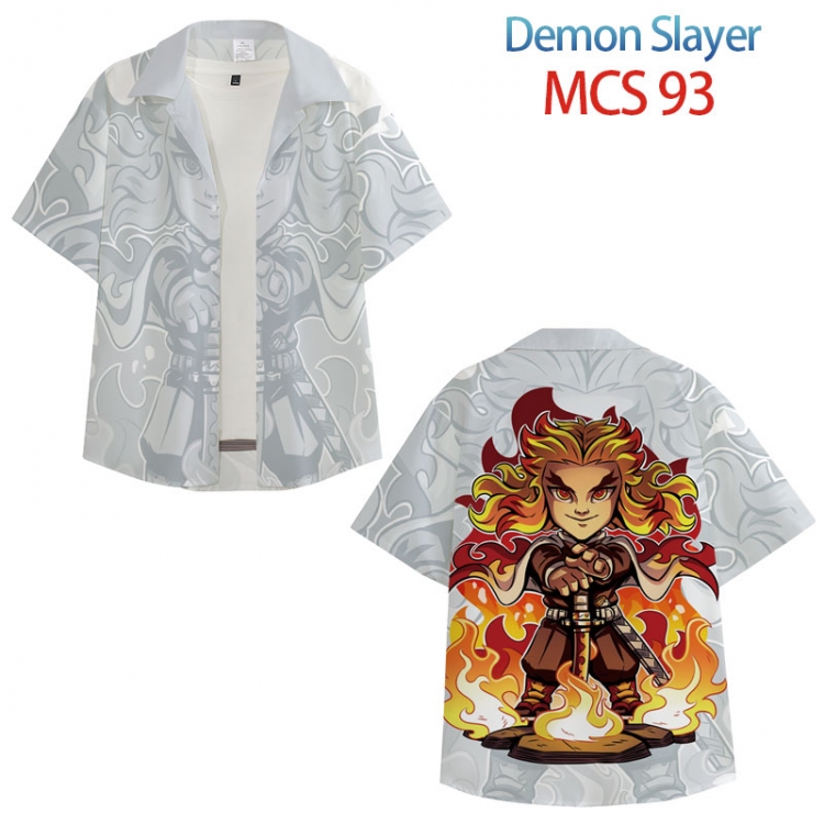 Demon Slayer Kimets Anime peripheral full color short-sleeved shirt from XS to 4XL  MCS 93