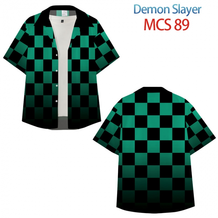 Demon Slayer Kimets Anime peripheral full color short-sleeved shirt from XS to 4XL  MCS 89