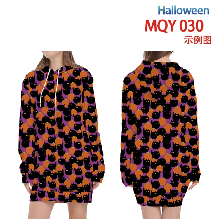 Helloween Full color printed hooded long sweater from XS to 4XL  MQY-030