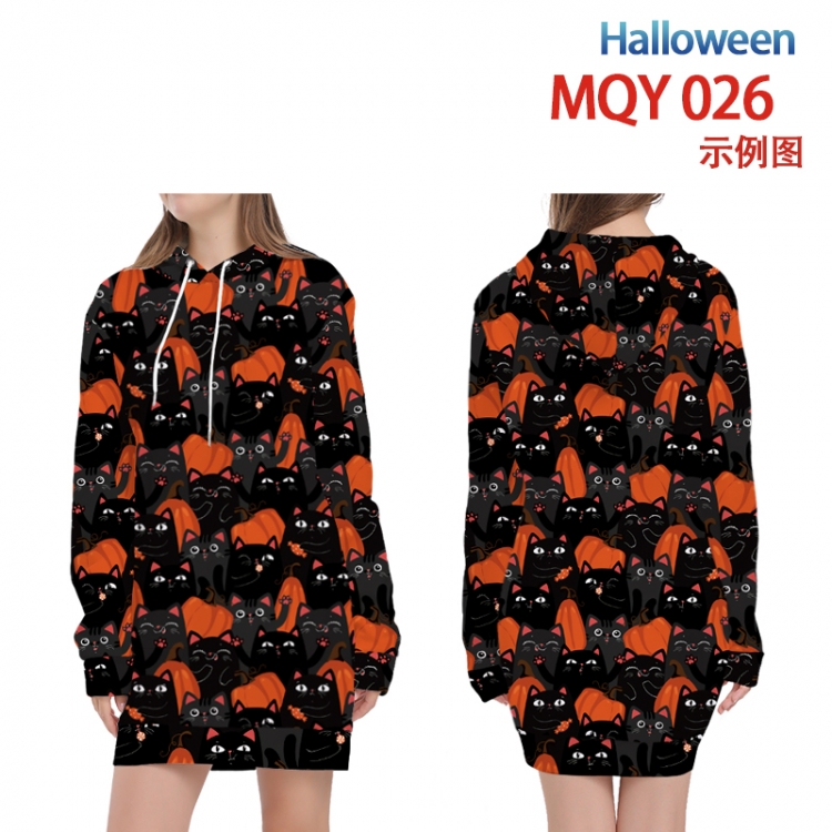 Helloween Full color printed hooded long sweater from XS to 4XL MQY-026