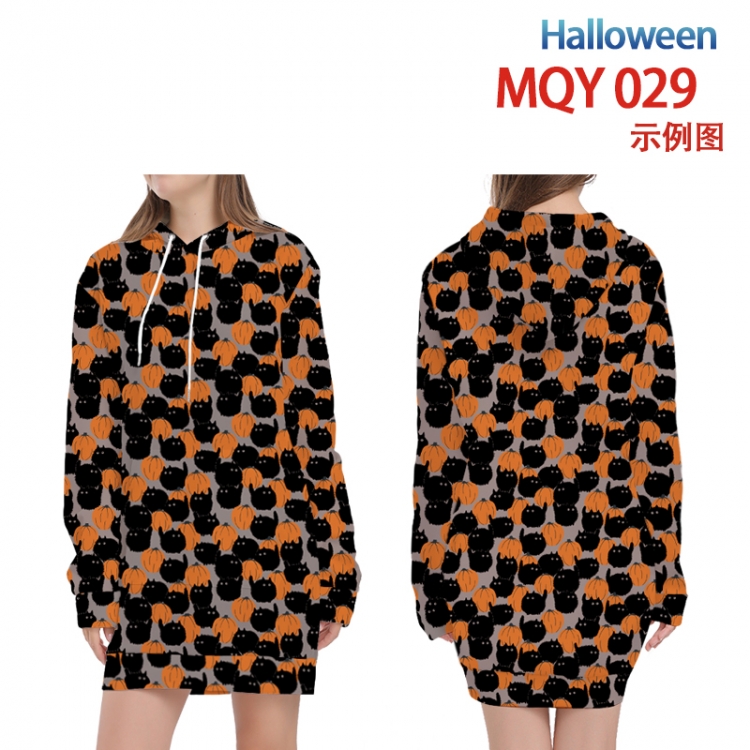 Helloween Full color printed hooded long sweater from XS to 4XL MQY-029