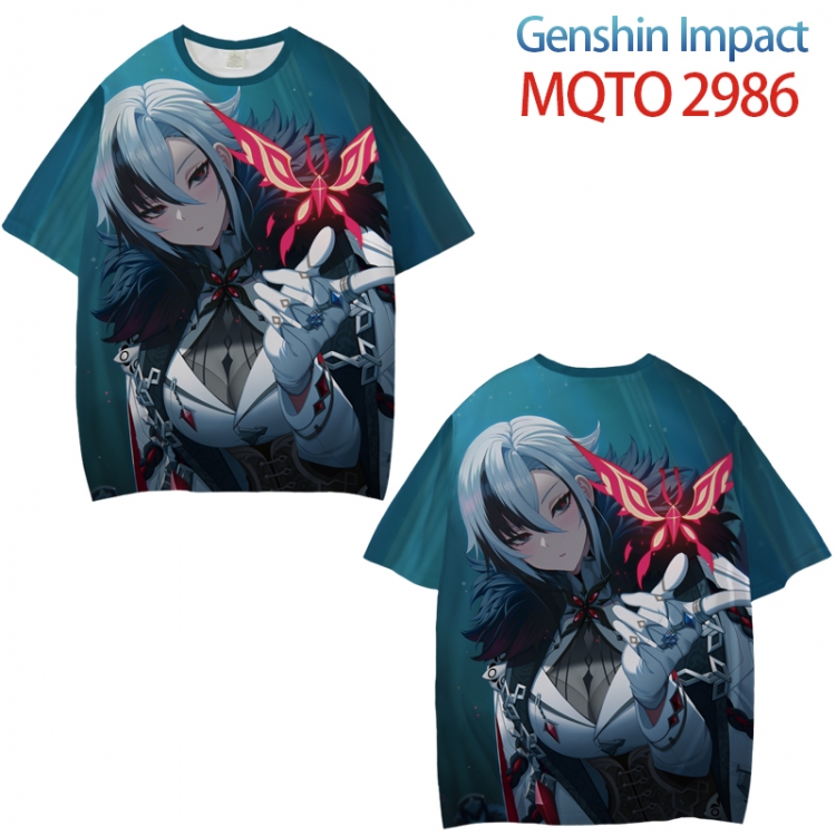 Genshin Impact Full color printed short sleeve T-shirt from XXS to 4XL MQTO-2986