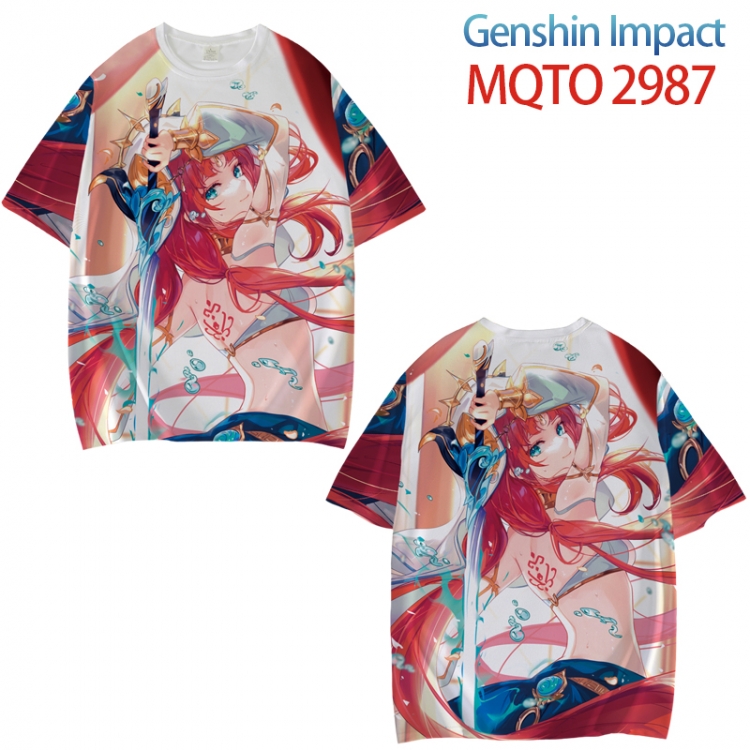 Genshin Impact Full color printed short sleeve T-shirt from XXS to 4XL MQTO-2987