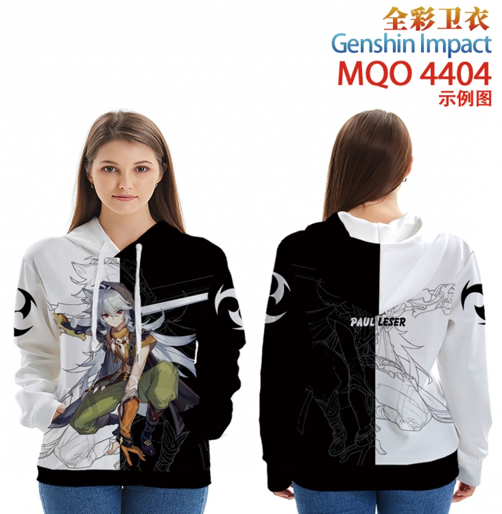 Genshin Impact Long Sleeve Hooded Full Color Patch Pocket Sweatshirt from XXS to 4XL MQO4404