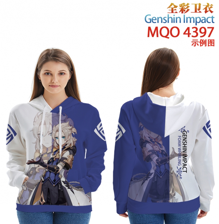 Genshin Impact Long Sleeve Hooded Full Color Patch Pocket Sweatshirt from XXS to 4XL MQO4397