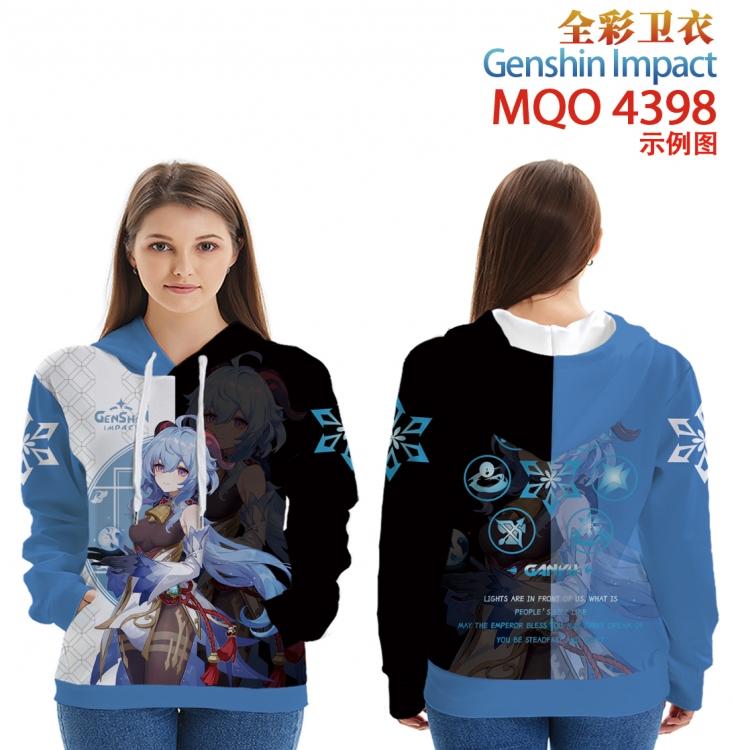 Genshin Impact Long Sleeve Hooded Full Color Patch Pocket Sweatshirt from XXS to 4XL MQO4398