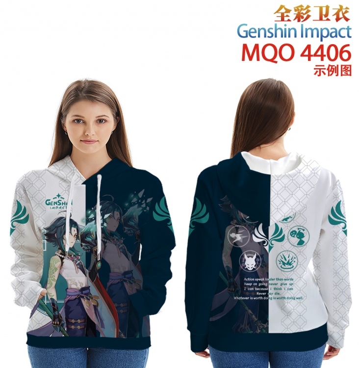 Genshin Impact Long Sleeve Hooded Full Color Patch Pocket Sweatshirt from XXS to 4XL MQO4406