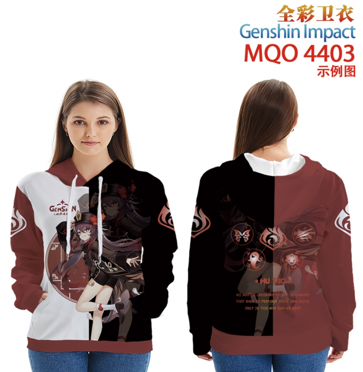 Genshin Impact Long Sleeve Hooded Full Color Patch Pocket Sweatshirt from XXS to 4XL MQO4403