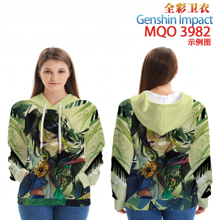 Genshin Impact Long Sleeve Hooded Full Color Patch Pocket Sweatshirt from XXS to 4XL MQO3982