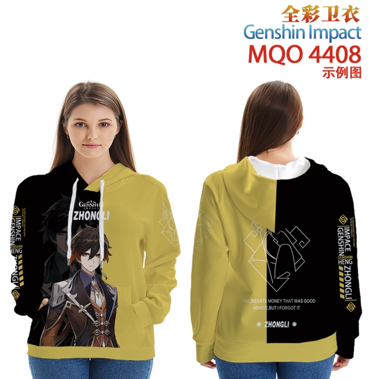 Genshin Impact Long Sleeve Hooded Full Color Patch Pocket Sweatshirt from XXS to 4XL MQO4408