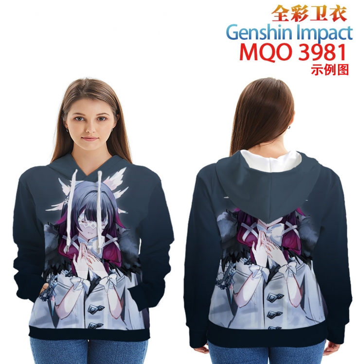 Genshin Impact Long Sleeve Hooded Full Color Patch Pocket Sweatshirt from XXS to 4XL MQO3981