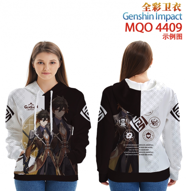 Genshin Impact Long Sleeve Hooded Full Color Patch Pocket Sweatshirt from XXS to 4XL MQO4409