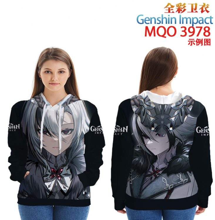 Genshin Impact Long Sleeve Hooded Full Color Patch Pocket Sweatshirt from XXS to 4XL MQO3978