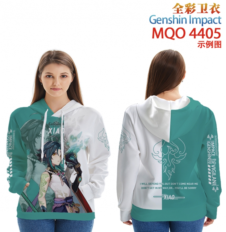 Genshin Impact Long Sleeve Hooded Full Color Patch Pocket Sweatshirt from XXS to 4XL MQO4405