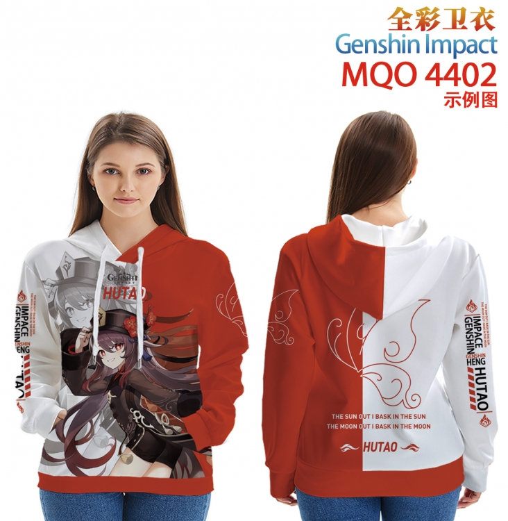 Genshin Impact Long Sleeve Hooded Full Color Patch Pocket Sweatshirt from XXS to 4XL MQO4402