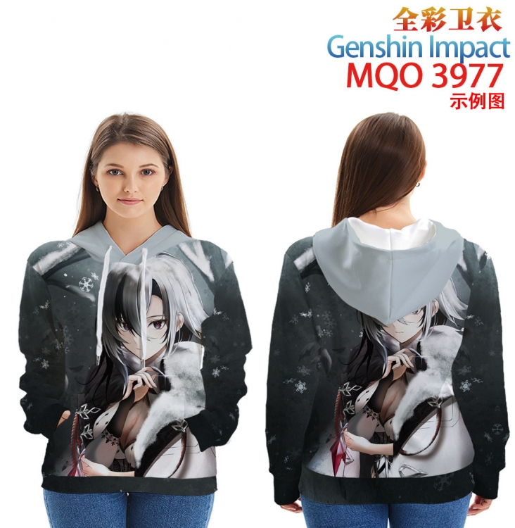 Genshin Impact Long Sleeve Hooded Full Color Patch Pocket Sweatshirt from XXS to 4XL MQO3977