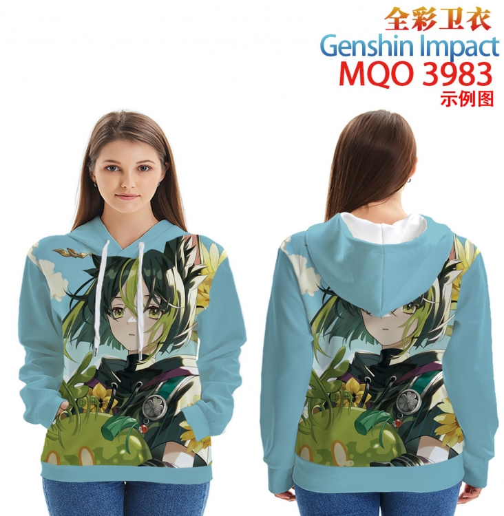 Genshin Impact Long Sleeve Hooded Full Color Patch Pocket Sweatshirt from XXS to 4XL MQO3983