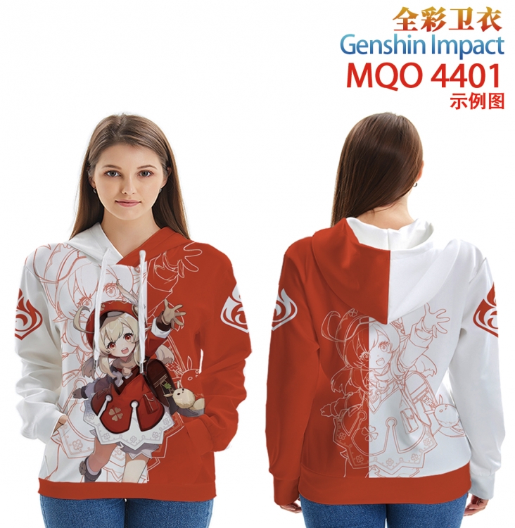 Genshin Impact Long Sleeve Hooded Full Color Patch Pocket Sweatshirt from XXS to 4XL MQO4401