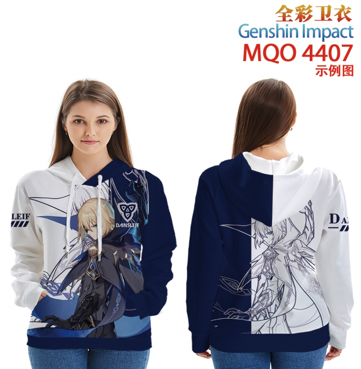 Genshin Impact Long Sleeve Hooded Full Color Patch Pocket Sweatshirt from XXS to 4XL MQO4407