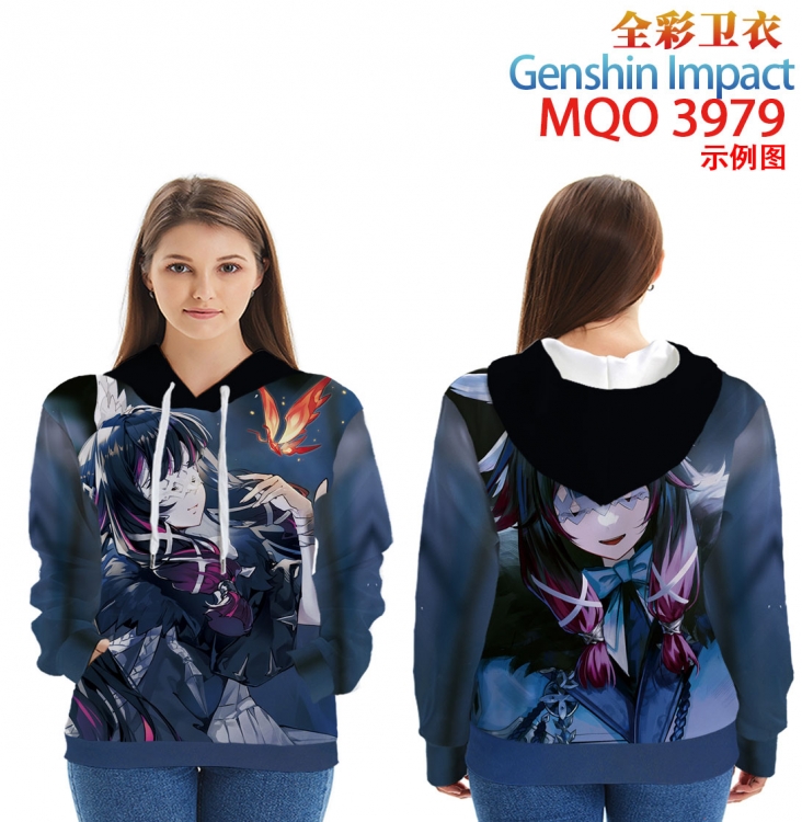 Genshin Impact Long Sleeve Hooded Full Color Patch Pocket Sweatshirt from XXS to 4XL MQO3979