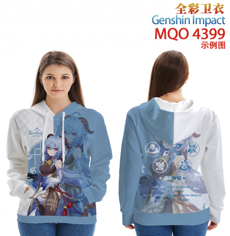 Genshin Impact Long Sleeve Hooded Full Color Patch Pocket Sweatshirt from XXS to 4XL MQO4399