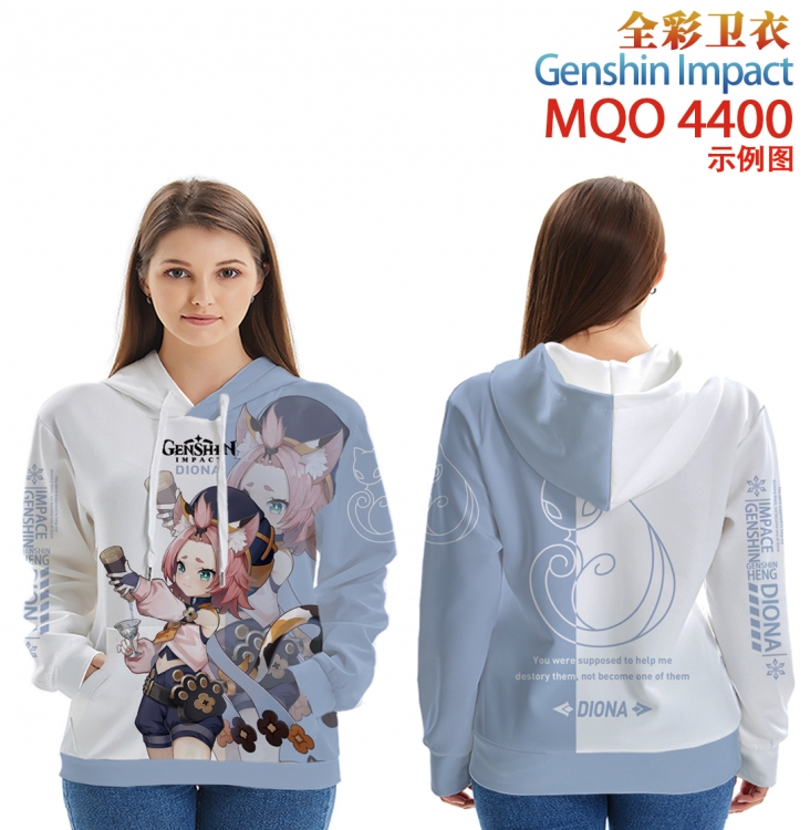 Genshin Impact Long Sleeve Hooded Full Color Patch Pocket Sweatshirt from XXS to 4XL MQO4400