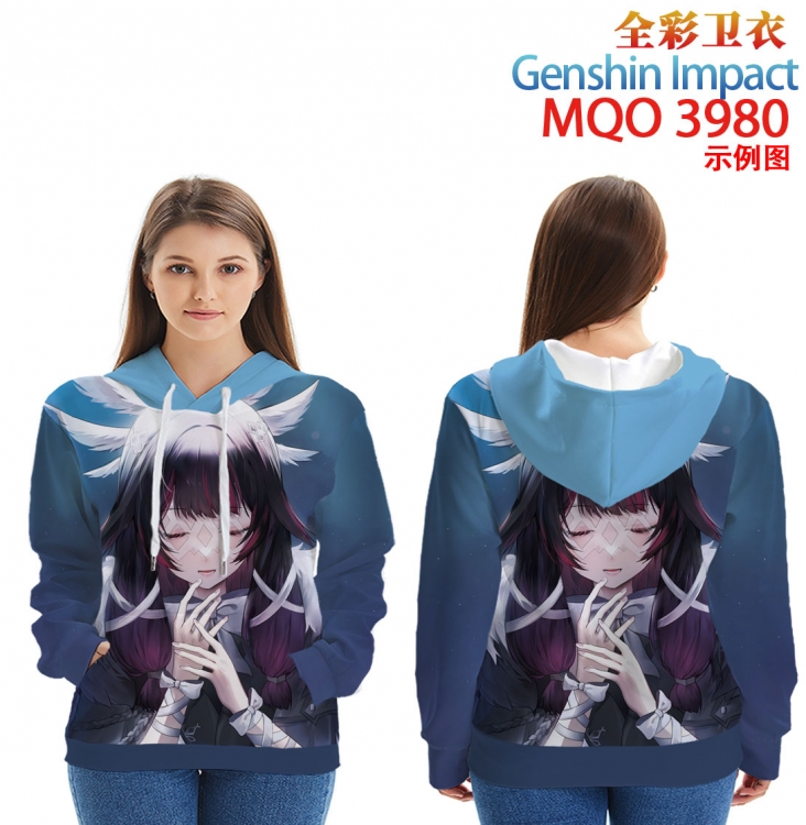 Genshin Impact Long Sleeve Hooded Full Color Patch Pocket Sweatshirt from XXS to 4XL  MQO3980