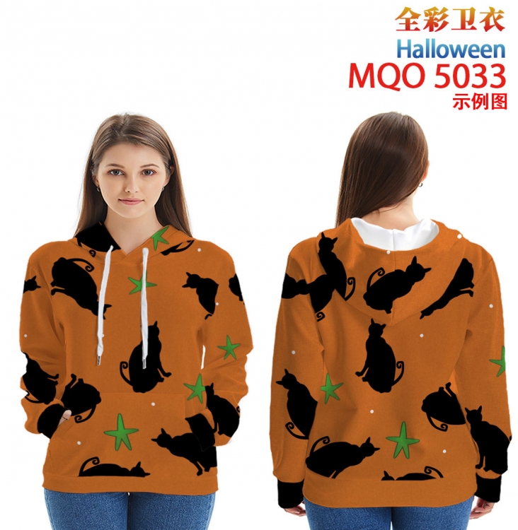 Helloween Long Sleeve Hooded Full Color Patch Pocket Sweatshirt from XXS to 4XL MQO5033