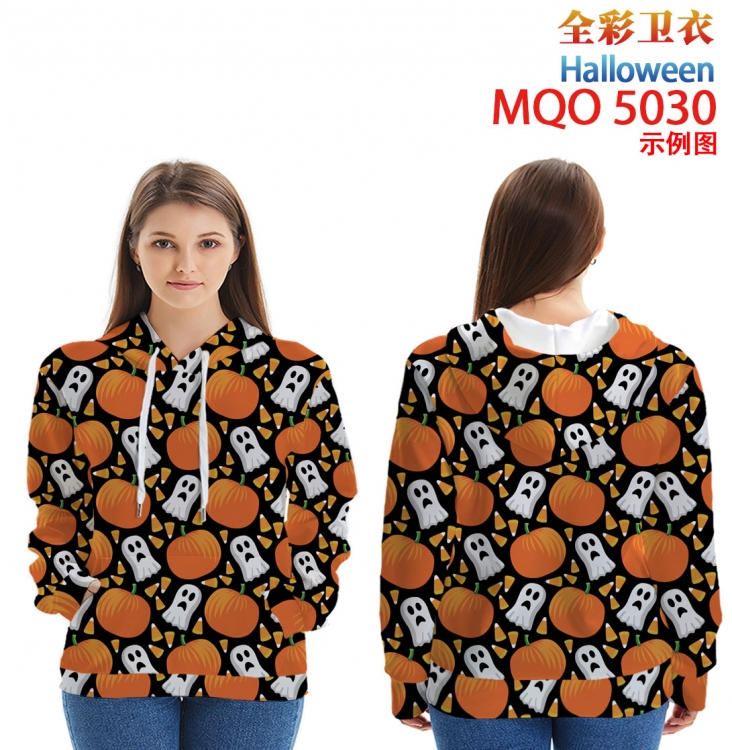 Helloween Long Sleeve Hooded Full Color Patch Pocket Sweatshirt from XXS to 4XL MQO5030