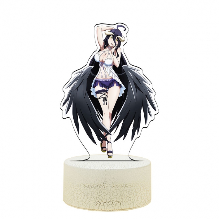 overlord Fourth Season Acrylic Night Light 16 Color-changing USB Interface Box Set 19X7X4CM white base