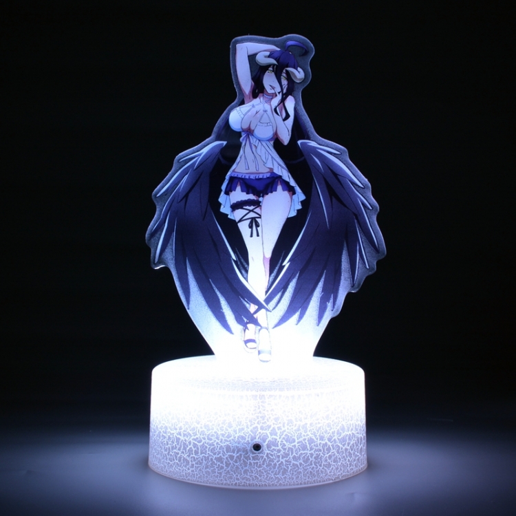 overlord Fourth Season Acrylic Night Light 16 Color-changing USB Interface Box Set 19X7X4CM white base