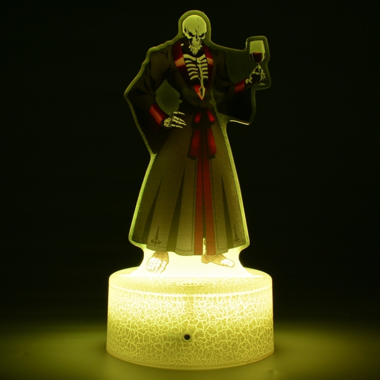 overlord Fourth Season Acrylic Night Light 16 Color-changing USB Interface Box Set 19X7X4CM white base