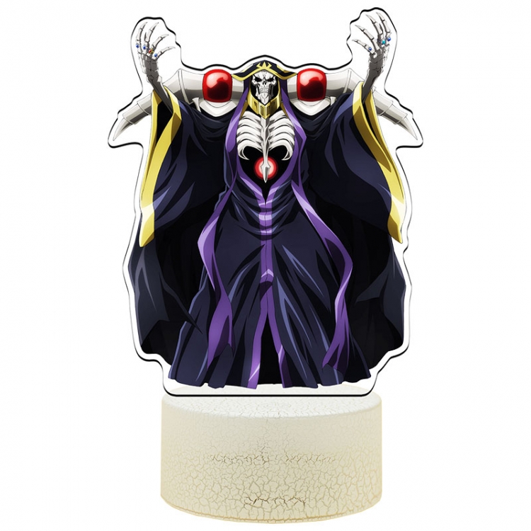 Overlord Special edition Acrylic Night Light 16 Color-changing USB Interface Box Set 19X7X4CM white base