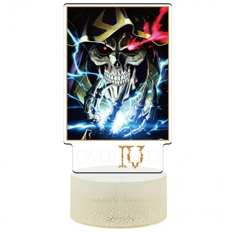 Overlord Special edition Acrylic Night Light 16 Color-changing USB Interface Box Set 19X7X4CM white base