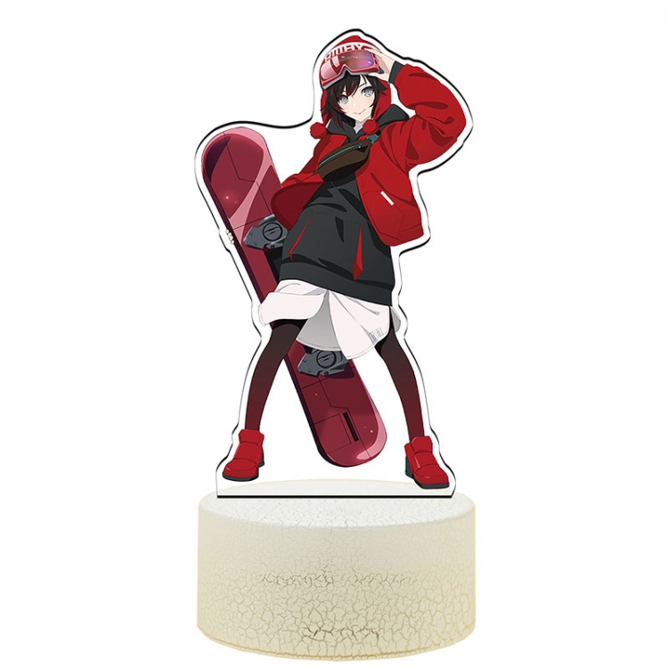 RWBY Acrylic Night Light 16 Color-changing USB Interface Box Set 19X7X4CM white base