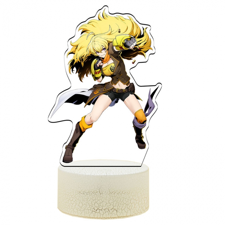 RWBY Acrylic Night Light 16 Color-changing USB Interface Box Set 19X7X4CM white base