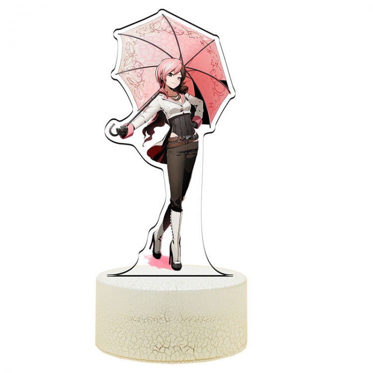 RWBY Acrylic Night Light 16 Color-changing USB Interface Box Set 19X7X4CM white base