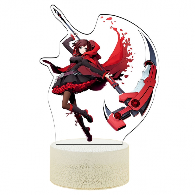 RWBY Acrylic Night Light 16 Color-changing USB Interface Box Set 19X7X4CM white base